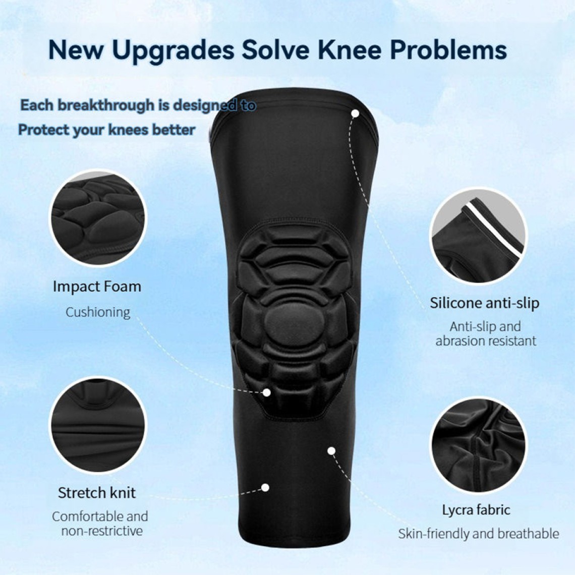 Lightweight sports compression knee brace