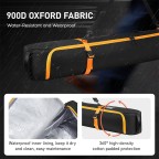 Wheeled waterproof skis and ski boots travel bag