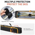 Wheeled waterproof skis and ski boots travel bag