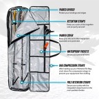 Foldable waterproof roller ski equipment storage bag