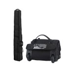 Adjustable dual-wheel ski equipment package