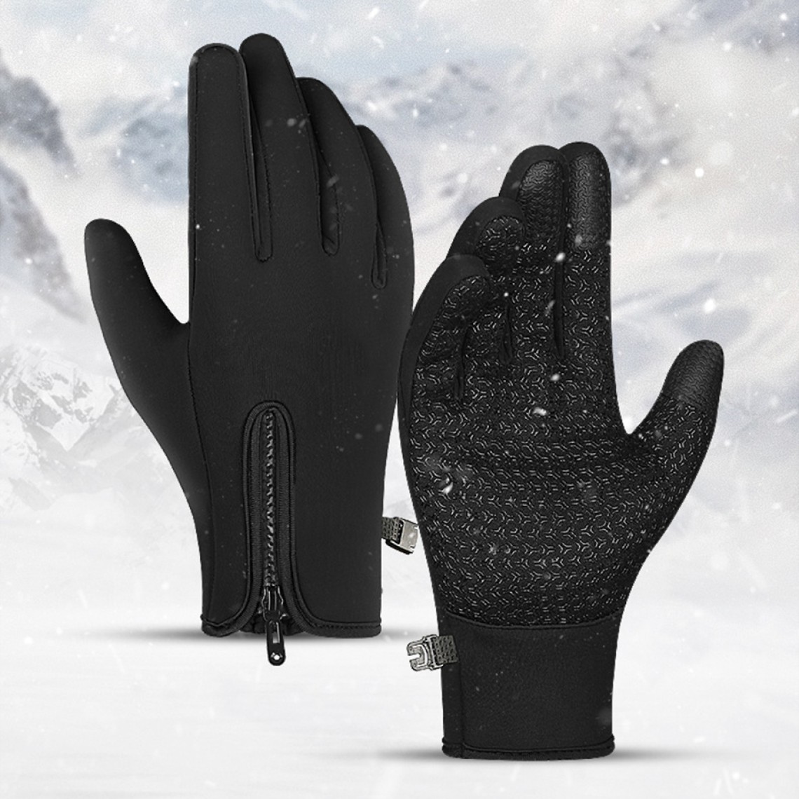 Outdoor windproof touchscreen full-finger cycling ski gloves