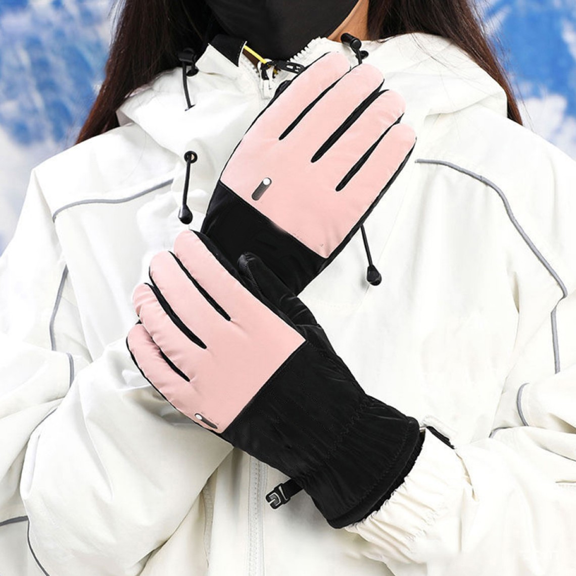 Waterproof and warm fingerless ski and cycling gloves