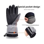 Smart heated touchscreen waterproof ski gloves
