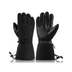 Genuine leather windproof and warm ski gloves