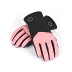 Premium pink goatskin ski waterproof gloves