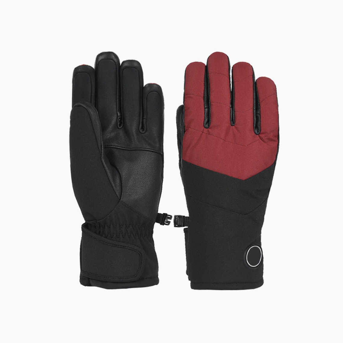 High-quality red full-finger ski gloves
