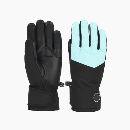Black unisex outdoor ski gloves