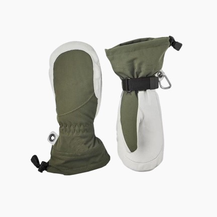 Genuine leather warm ski gloves