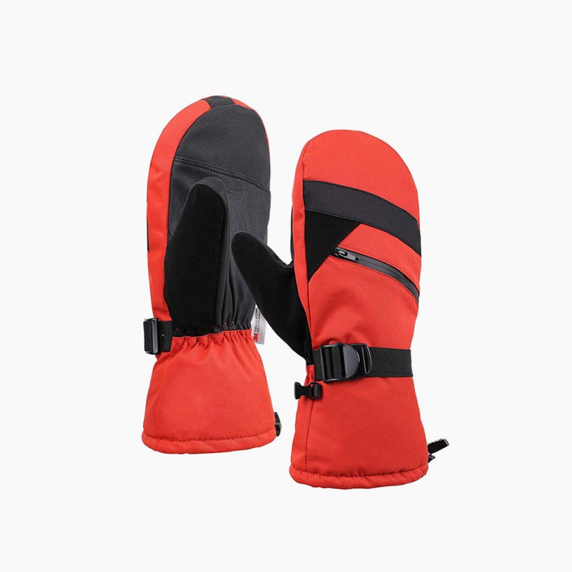 Adjustable genuine leather ski gloves