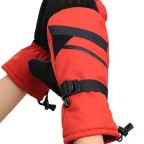 Adjustable genuine leather ski gloves