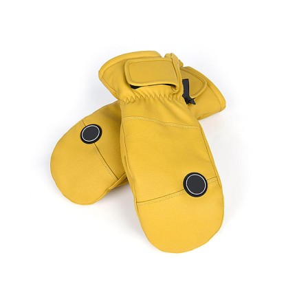 Genuine leather warm mittens ski gloves