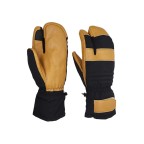 Genuine leather full-finger ski gloves