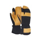 Genuine leather full-finger ski gloves
