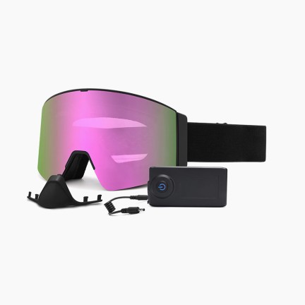 Adult heated magnetic ski goggles