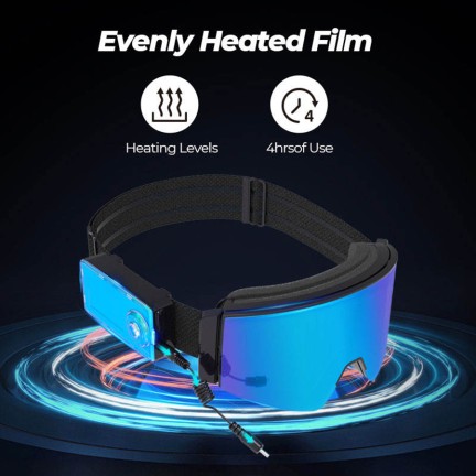 Adult heated magnetic ski goggles
