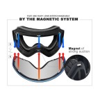 Magnetic frameless anti-fog ski goggles
