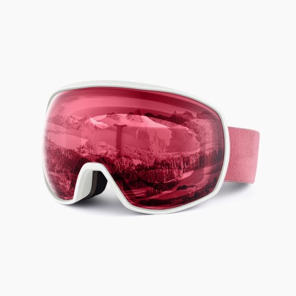 Red and silver polarized anti-fog ski goggles