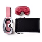 Red and silver polarized anti-fog ski goggles