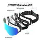 Magnetic UV400 anti-fog ski goggles