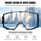 Magnetic flip-polarized ski goggles