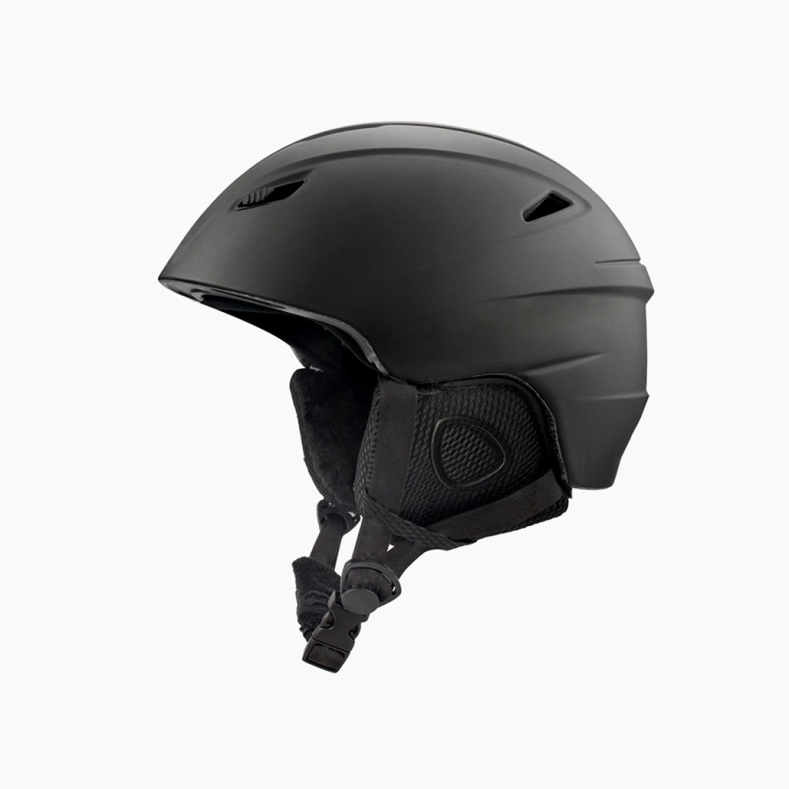 One-piece molded sports ski helmet