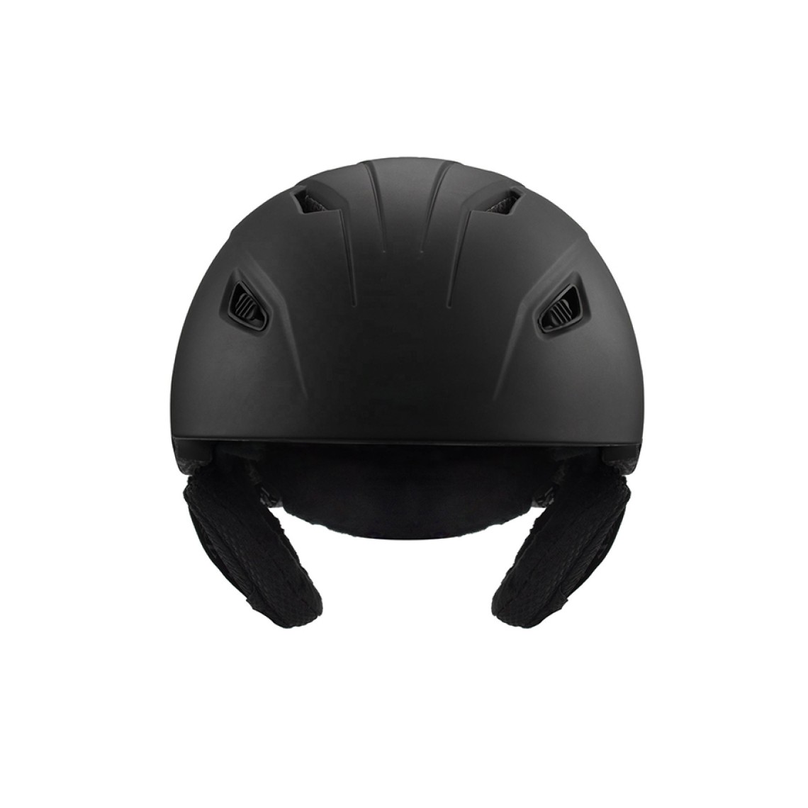 One-piece molded sports ski helmet