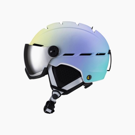 Adjustable anti-collision and shock-absorbing ski helmet