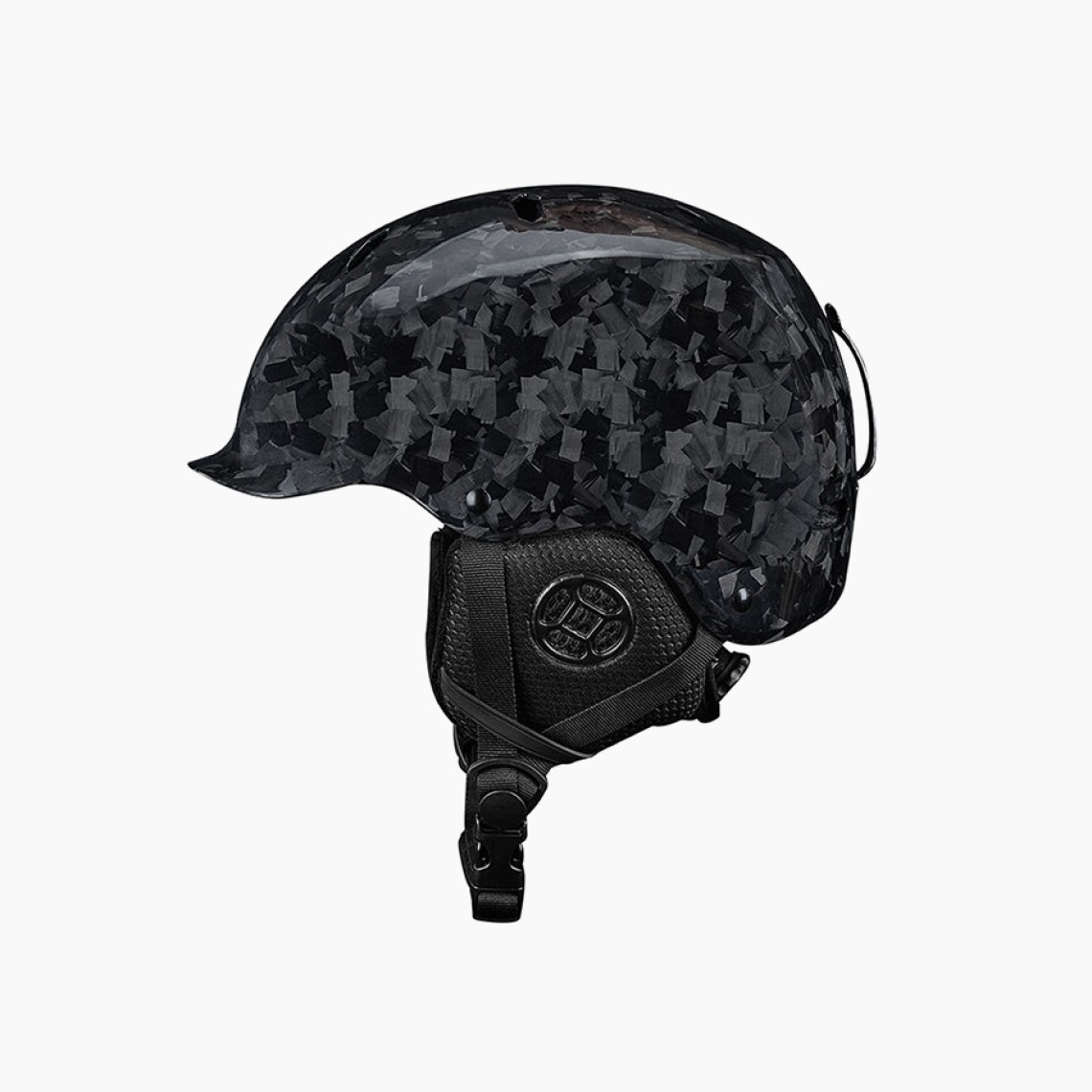 Windproof black winter ski helmet