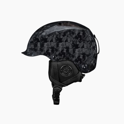 Windproof black winter ski helmet