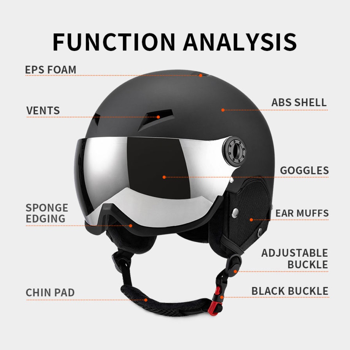 High-performance ski helmet that protects eyesight