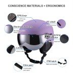 Skiing and ski helmet with goggles