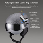 Skiing and ski helmet with goggles