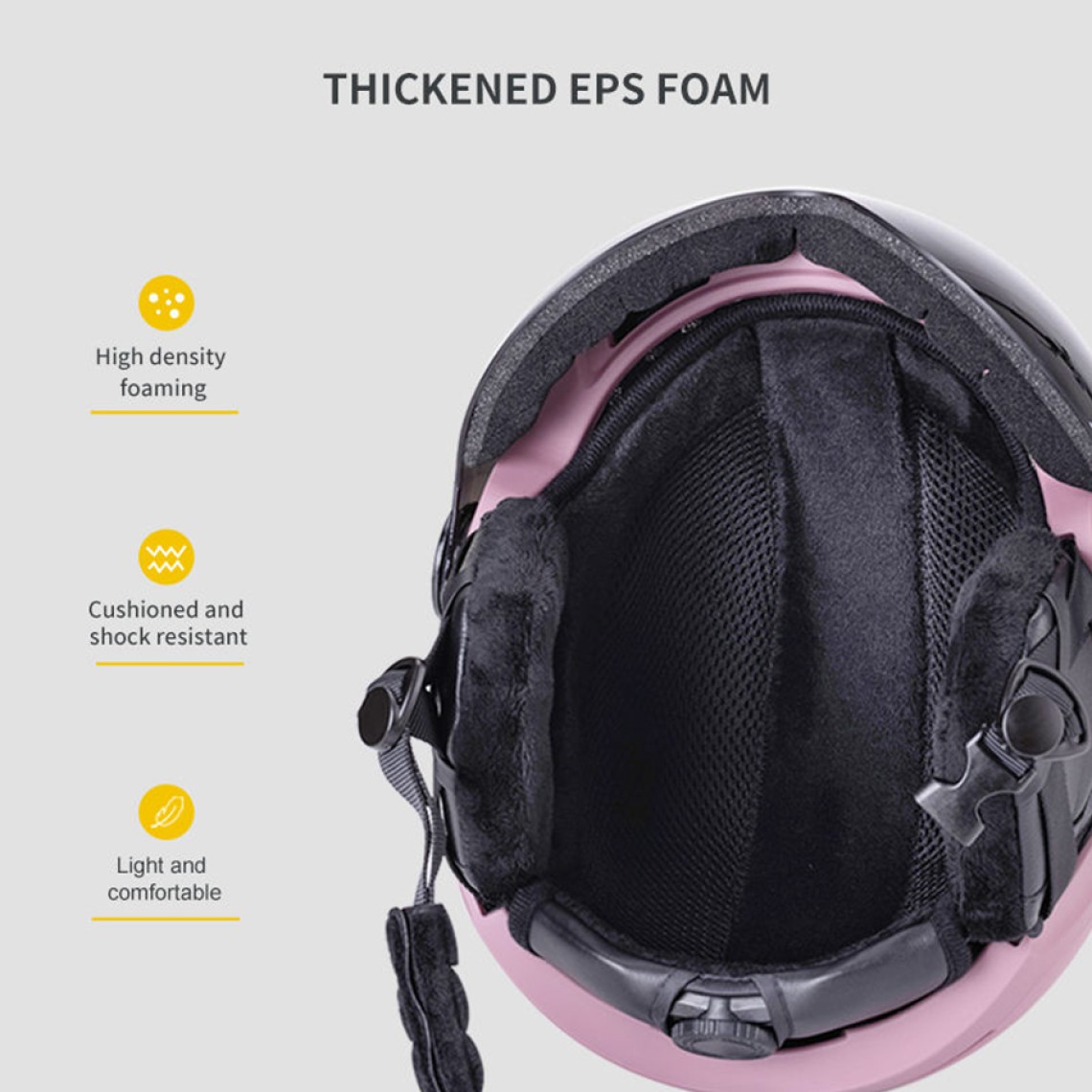 Skiing and ski helmet with goggles